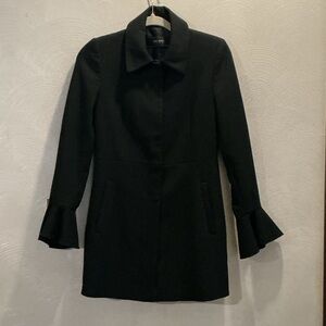 Zara Basic Collection Women’s Black Pea Coat w/Bell Cuffs on Sleeves. Size XS.